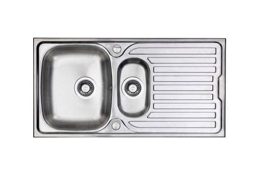 River range - Wye Brushed Steel Sink - One and Half Bowl 965mm x 500mm