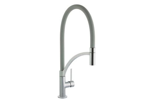 River - Single Leaver Mixer Tap - Garone - Brushed Steel/Grey