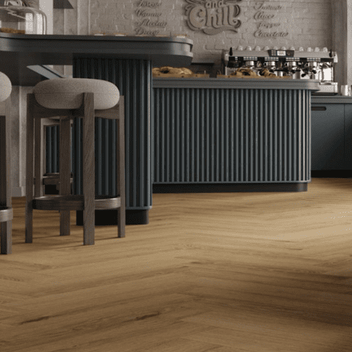 Rocko SPC Herringbone Flooring - Gold Highgate Oak K805