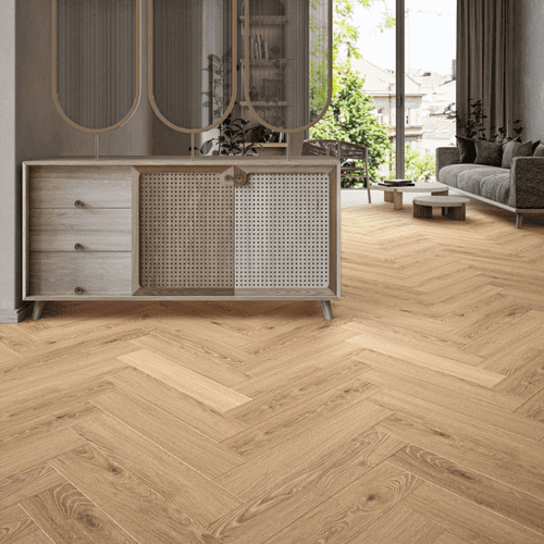 Rocko SPC Herringbone Flooring - Honey Montanara Oak K802