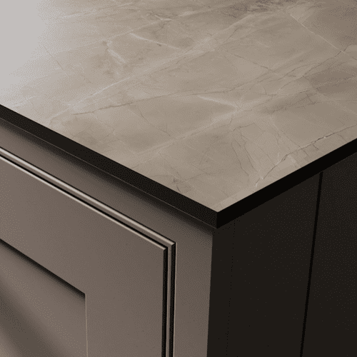 Senses 12mm Compact Laminate Worktops - Ash Vein - Velur - Black Core