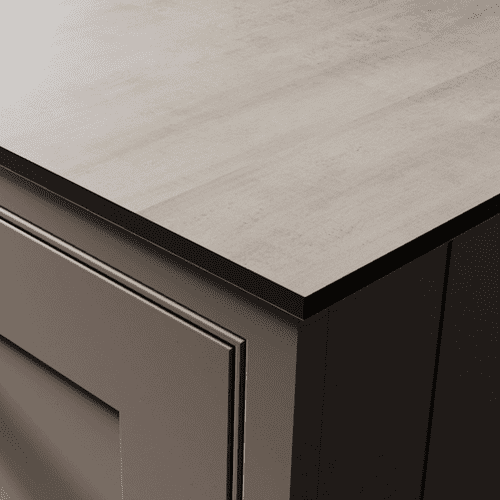Senses 12mm Compact Laminate Worktops - Boston Concrete - Velur - Black Core