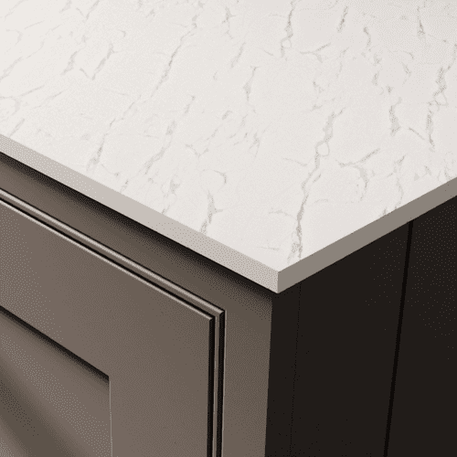 Senses 12mm Compact Laminate Worktops - Calacatta Marble - Suede - White Core