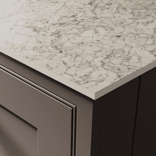 Senses 12mm Compact Laminate Worktops - Carrara Marble - Matte - White Core