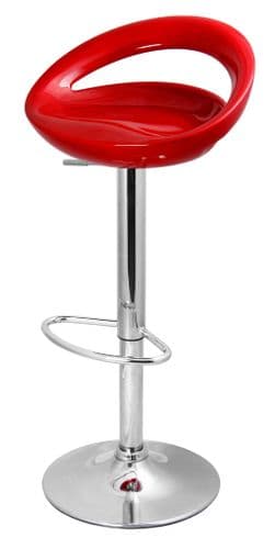 Sorrento Plastic Swivel Bar Stool - Red