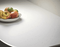 Spectra Solid Laminate 12mm Worktops - Calm White Quartz - White Core - Matt
