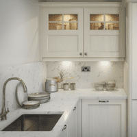 Strata Quartz Worksurface - Marbled White