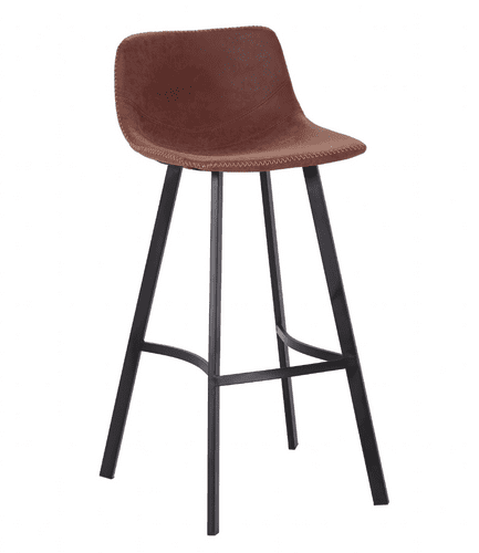 Supreme Antico Bar Stool Collection - Brown Distressed Faux Leather - 66cm