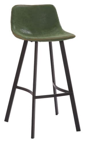 Supreme Antico Bar Stool Collection - Sage Green Distressed Faux Leather - 66cm