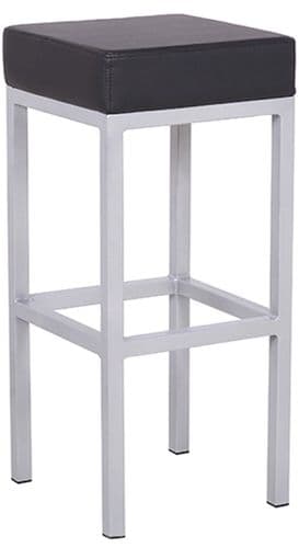 Supreme Cube Bar Stool Collection - Black Faux-Leather