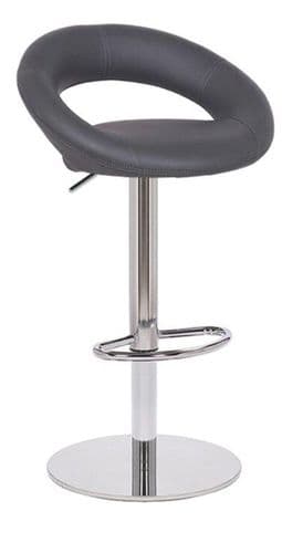 Supreme Sorrento Bar Stool Collection - Charcoal Faux-Leather Weighted Base