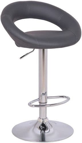 Supreme Sorrento Bar Stool Collection - Charcoal Grey Faux-Leather Non-Weighted Base