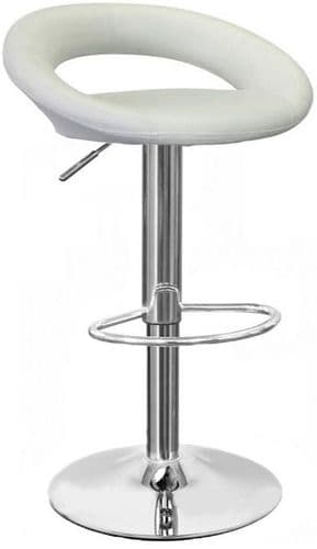 Supreme Sorrento Bar Stool Collection - White Faux-Leather Non-Weighted Base