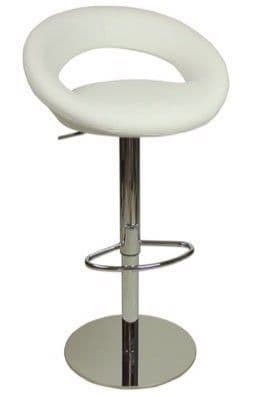 Supreme Sorrento Bar Stool Collection - White Faux-Leather Weighted Base