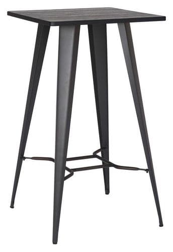 Tolix Grey Darkwood Square Bar Table