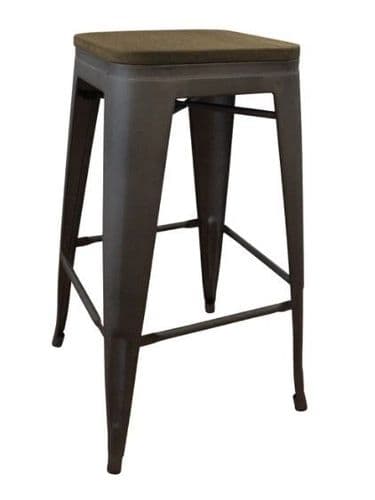 Tolix Rustic Wood Bar Stool