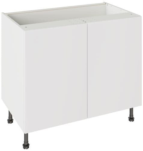 Value Slab Matt 1000 Base Kitchen Cabinet - Snow White - Flatpack - FKKV4008