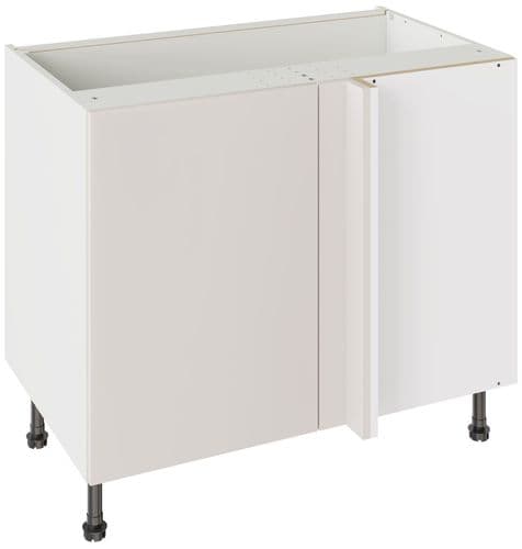 Value Slab Matt 1000 Blind Corner Base Kitchen Cabinet  - Light Grey - Flatpack - FKKV4109