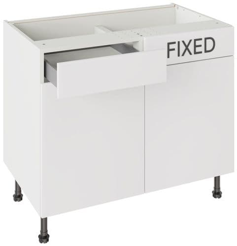 Value Slab Matt 1000 Drawerline Base Cabinet - Snow White - Flatpack - FKKV4079