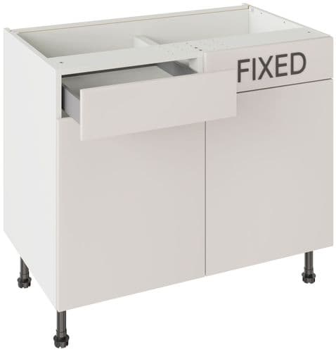 Value Slab Matt 1000 Drawerline Base Kitchen Cabinet - Light Grey - Flatpack - FKKV4179