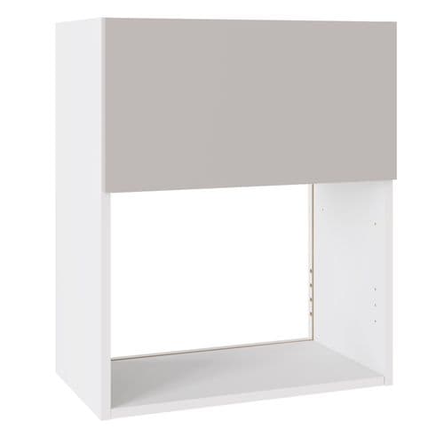 Value Slab Matt 600 Microwave Wall Unit  - Light Grey - Flatpack - FKKV4181