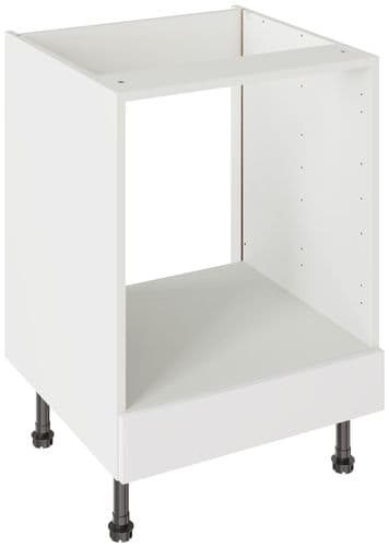 Value Slab Matt 600 Oven Base Kitchen Cabinet  - Snow White - Flatpack - FKKV4005