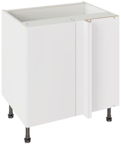 Value Slab Matt 800 Blind Corner Base Kitchen Cabinet - Snow White - Flatpack - FKKV4037