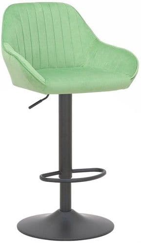 Velluto Velvet Bar Stool Round Base - Lime Green