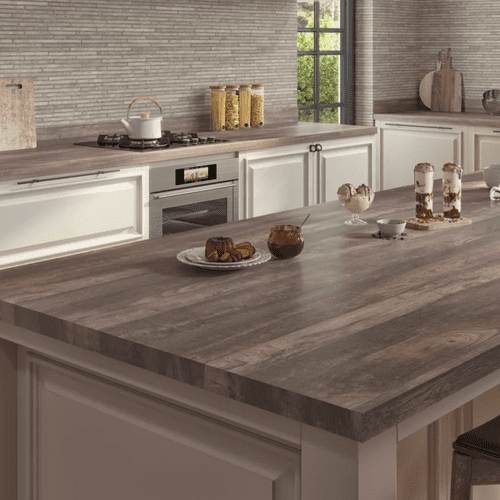 Vis Square Edge 39mm Laminate Worktops - Alpan - Textured Matt