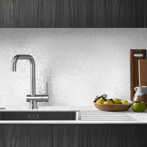 Zenith 12mm Compact Laminate Worktops - Blanc Crystal - Fusion - Cold White Core