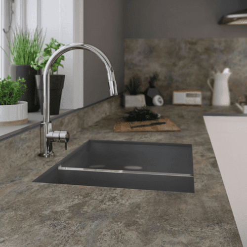 Zenith 12mm Compact Laminate Worktops - Caldeira - Extra Matt - Dark Grey Core