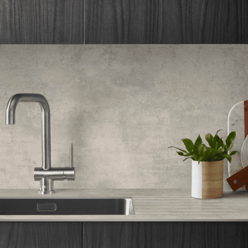 Zenith 12mm Compact Laminate Worktops - Cloudy Cement - Extra Matt - Light Grey Core