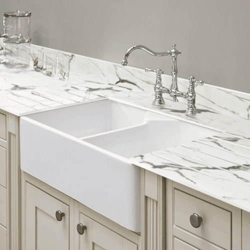 Zenith 12mm Compact Laminate Worktops - Marbre Veneto - Extra Matt - Warm White Core