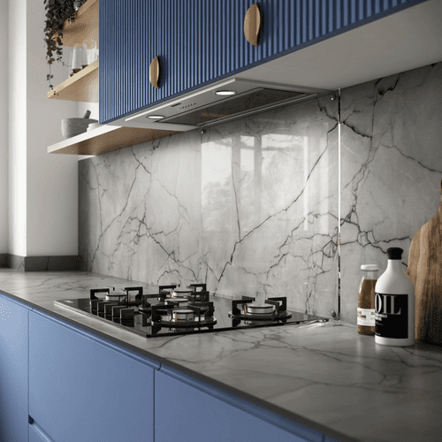 Zenith 12mm Compact Laminate Worktops - Marmo Grigio - Extra Matt - Dark Grey Core