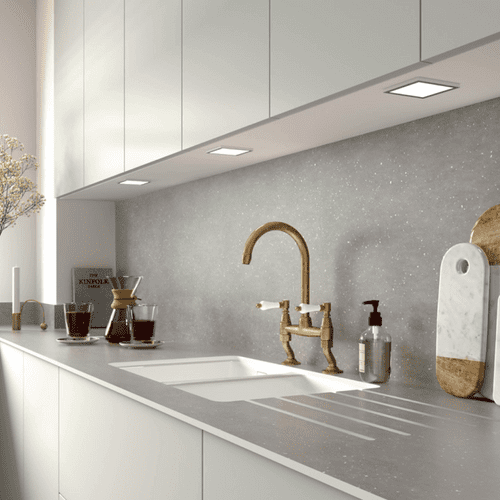 Zenith 12mm Compact Laminate Worktops - Tectonica Fizzy - Extra Matt - Light Grey Core