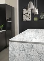 Zenith 12mm Compact Laminate Worktops - Torrano Marble - Extra Matt - Warm White Core