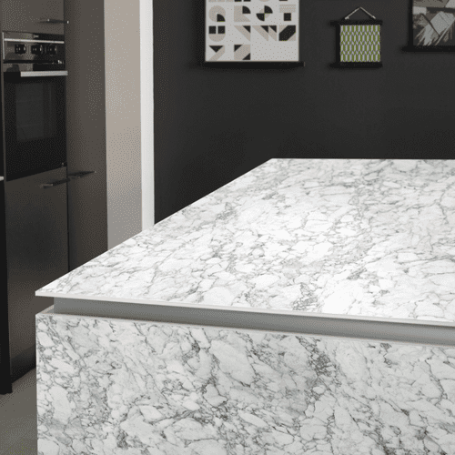 Zenith 12mm Compact Laminate Worktops - Torrano Marble - Extra Matt - Warm White Core