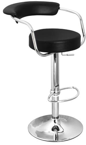 Zenith Bar Stool Collection - Black Faux-Leather Non-Weighted Base