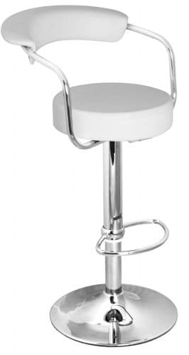 Zenith Bar Stool Collection - White Faux-Leather Non-Weighted Base