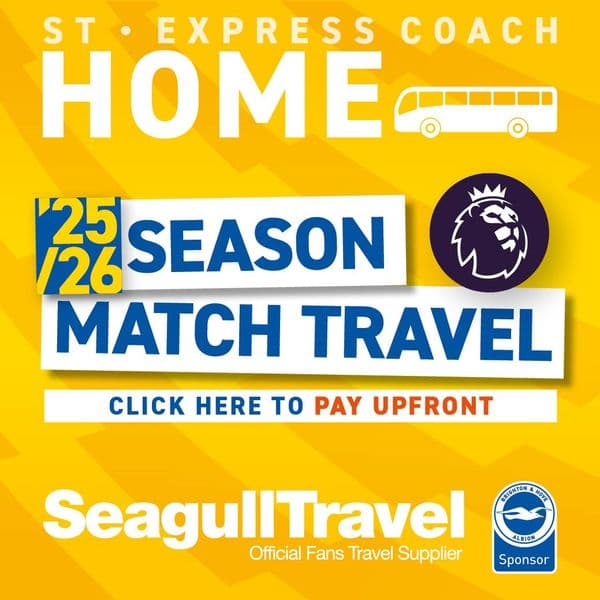 2025/26 Match day Express Travel Season Ticket - covering 19 Home Premier League Games