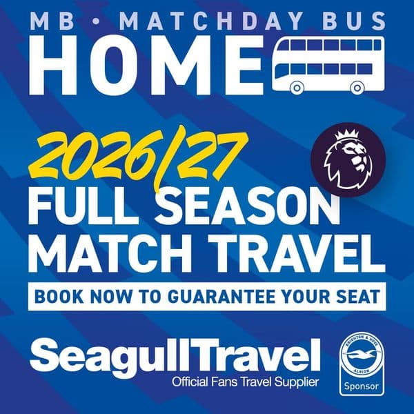 2026/27 Match day Bus Travel Season Ticket covering 19 Home Premier League Games