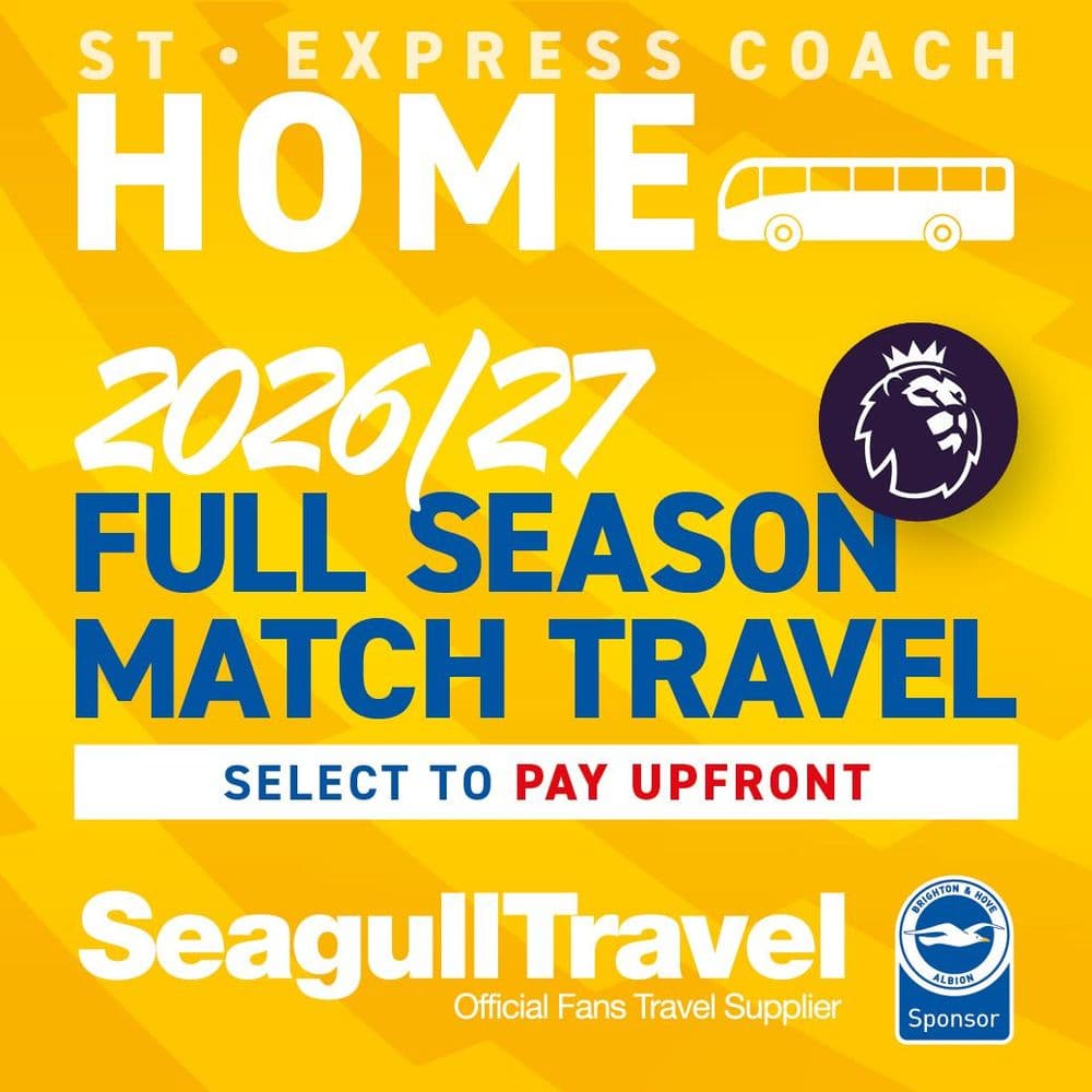 2026/27 Match day Express Travel Season Ticket - covering 19 Home Premier League Games