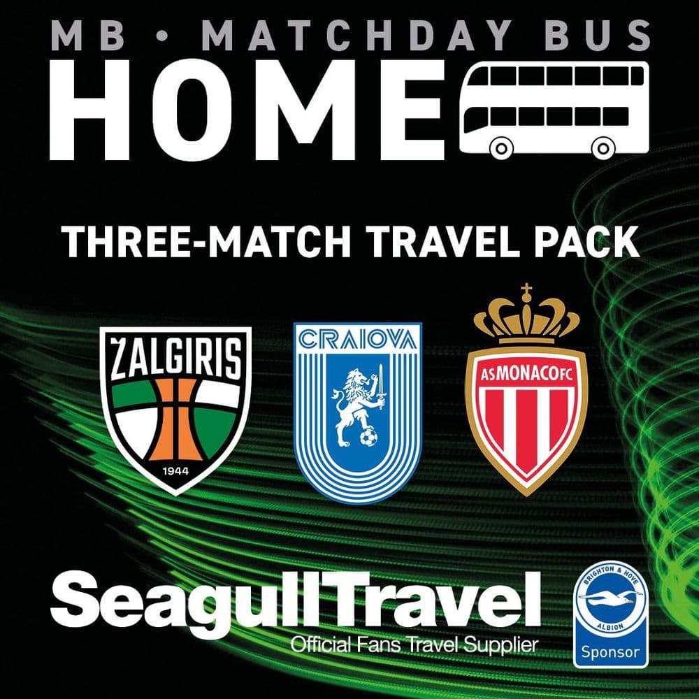 2026/27  UEFA Conference League Match day Bus Travel Pack (All three home group games)