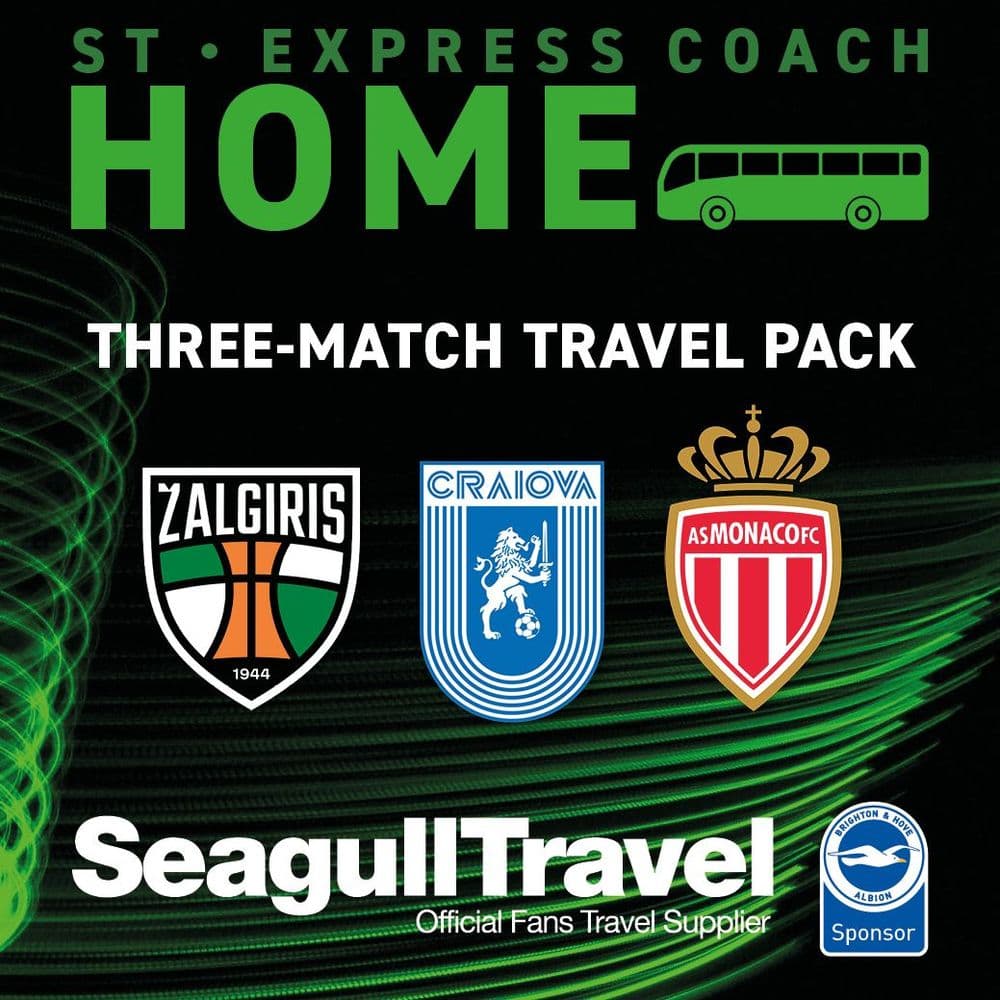 2026/27  UEFA Conference League Match day Coach Express Travel (All Three home group games)