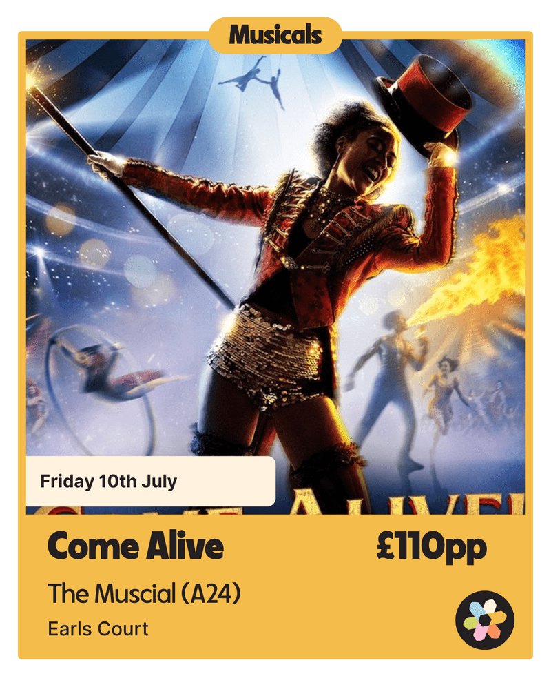 Come Alive - Friday 10th July 2026 - Earls Court - (A24)