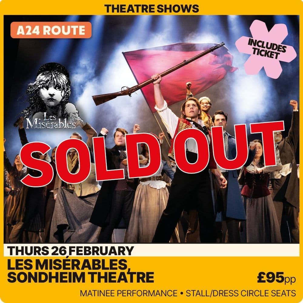 Les Miserables @ Sondheim Theatre -Thursday 26th  February A24 Route(MASTER SEATPLAN)