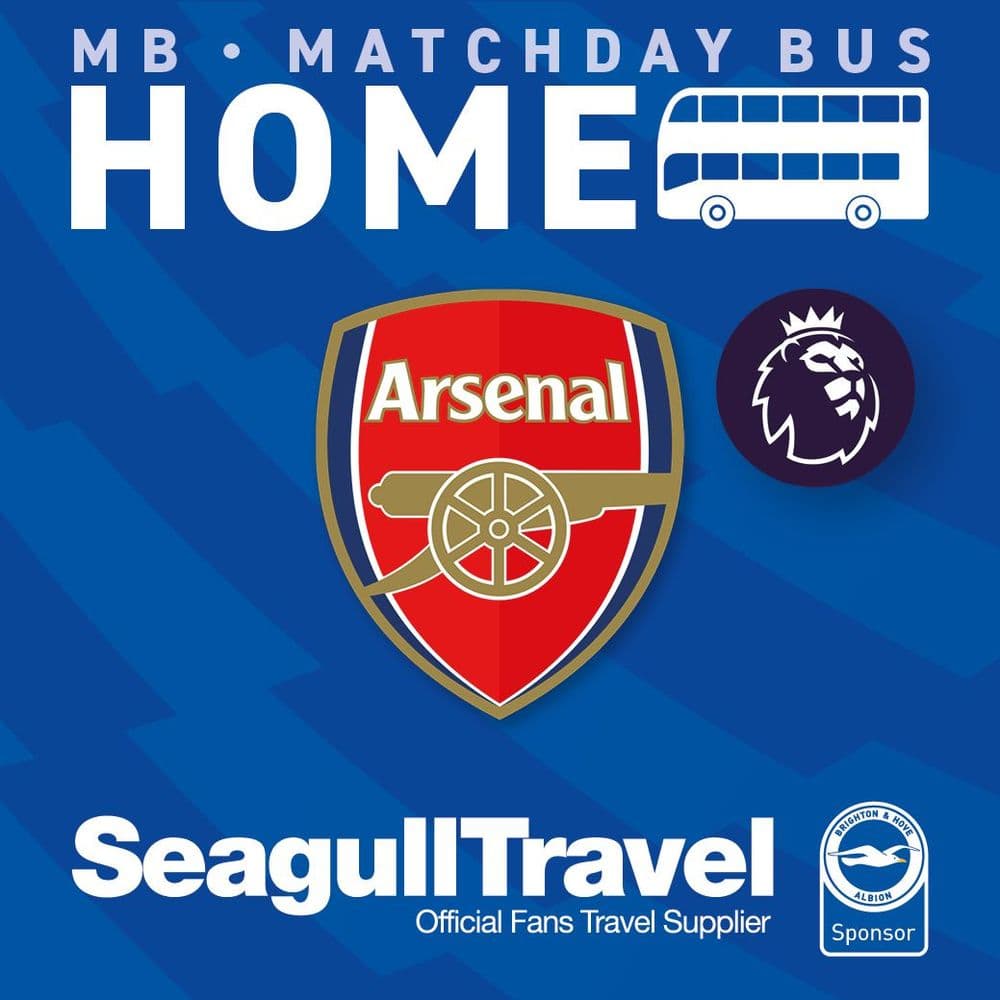 Matchday Bus to the Amex for Arsenal FC - Sat 19th September - KO 15:00