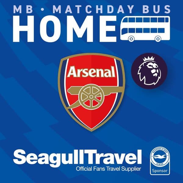 Matchday Bus to the Amex for Arsenal FC - Sat 19th September - KO 15:00