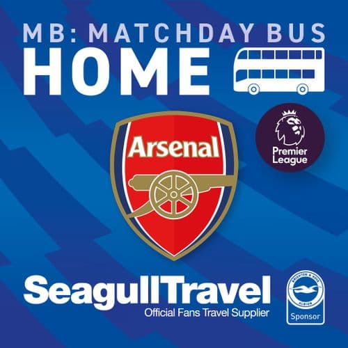 Matchday Bus to the Amex for Arsenal FC- Wednesday 4th March  - KO 19.30