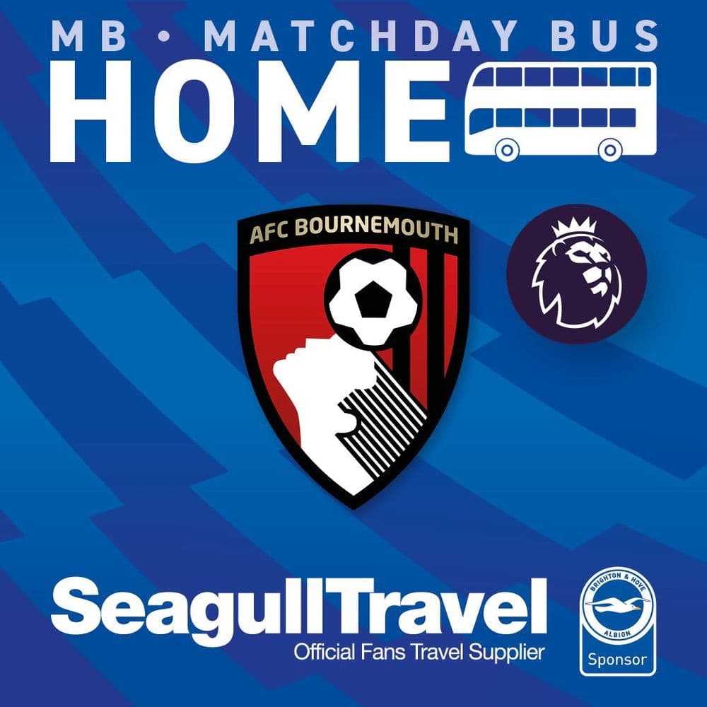 Matchday Bus to the Amex for Bournemouth- 19/01/26- KO 20.00